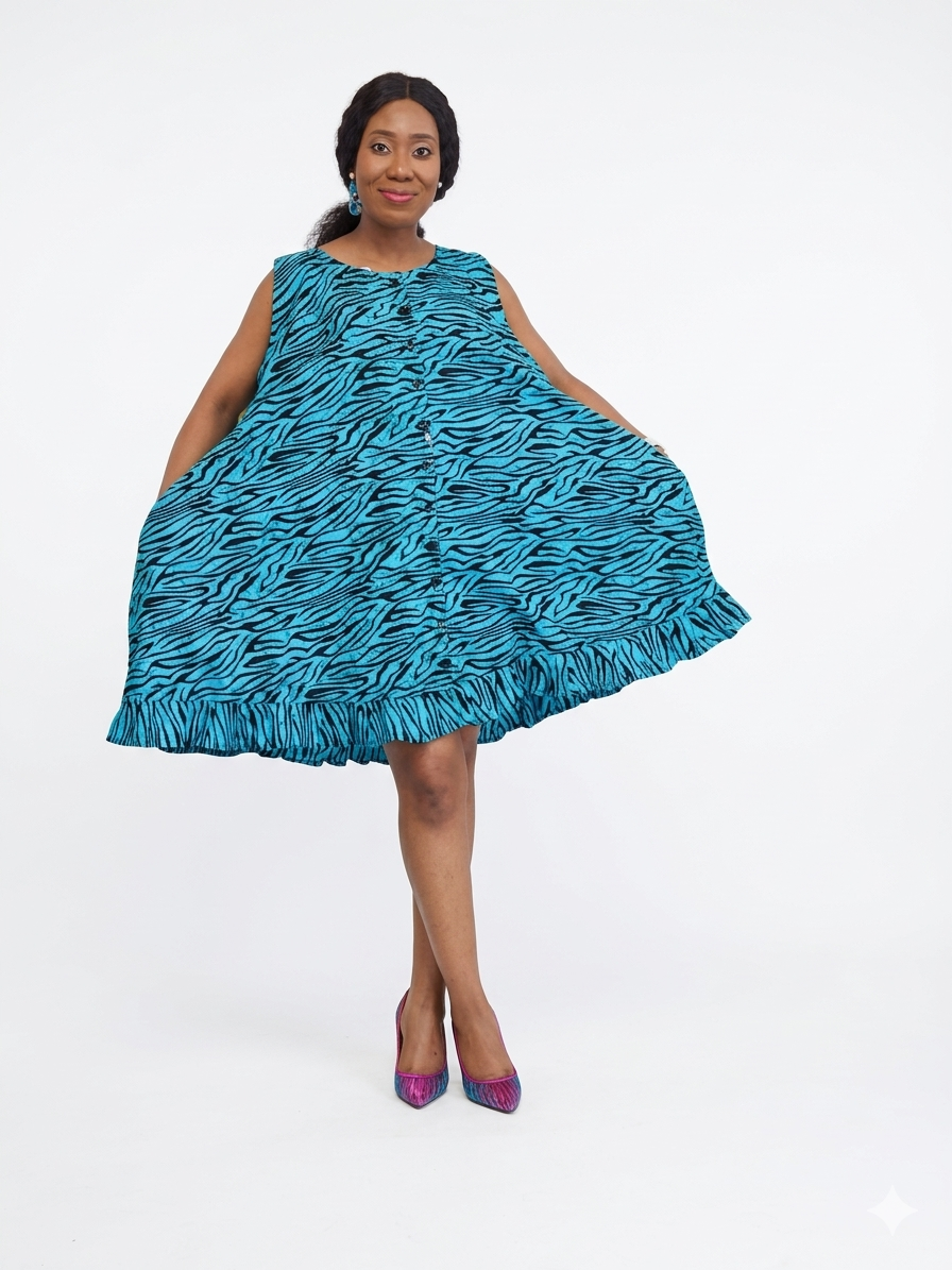 cotton tent dress Sleeveless Zebra Print color:Tan Delray Short Sleeve Shift Dress (Size):L 21 See full product Anecdote U-Neckline Knee Length