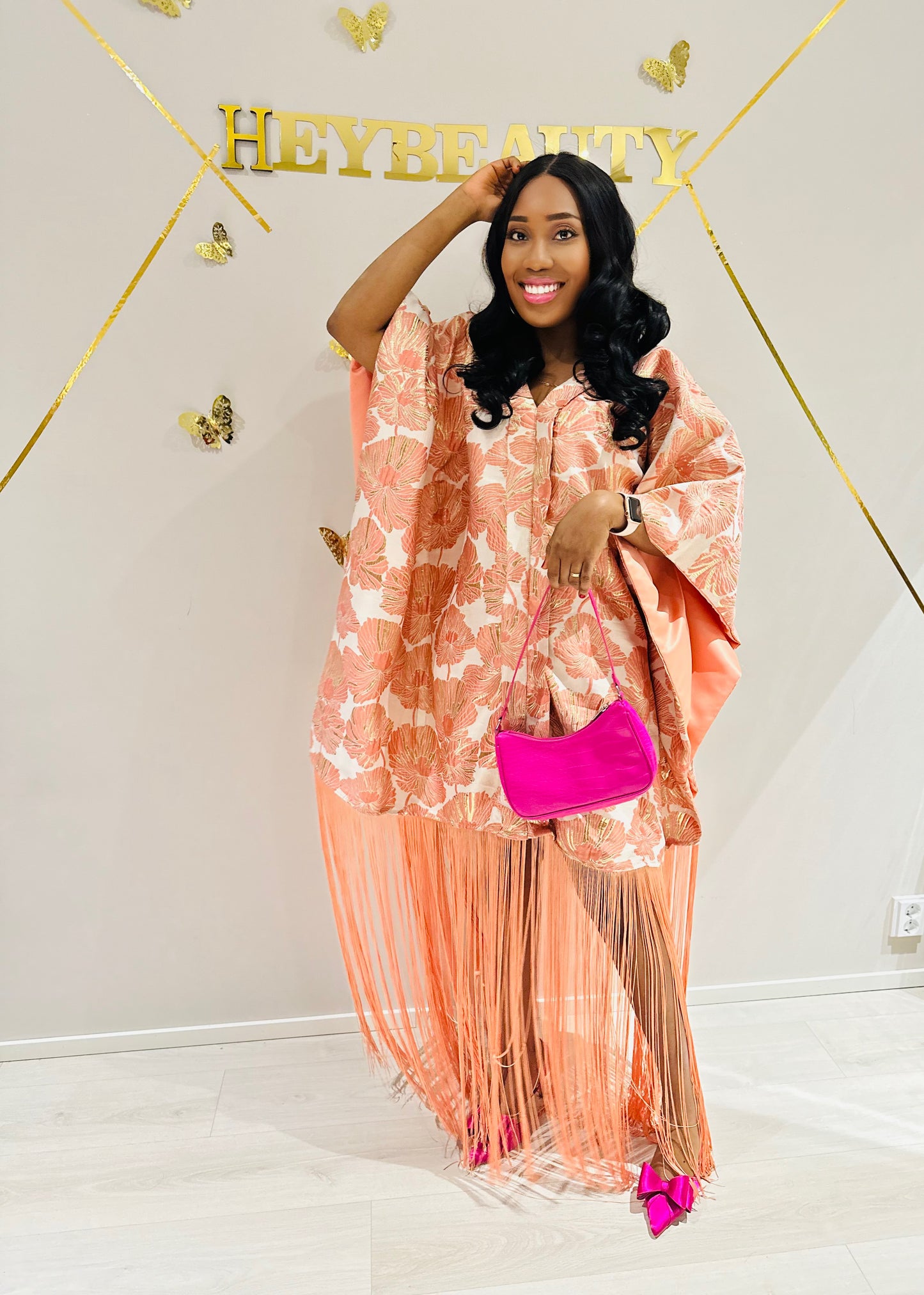 PRISCY BROCADE BOUBOU WITH FRINGE
