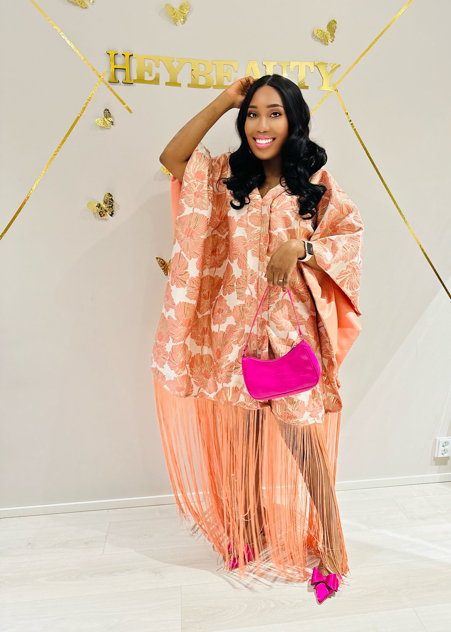 PRISCY BROCADE BOUBOU WITH FRINGE