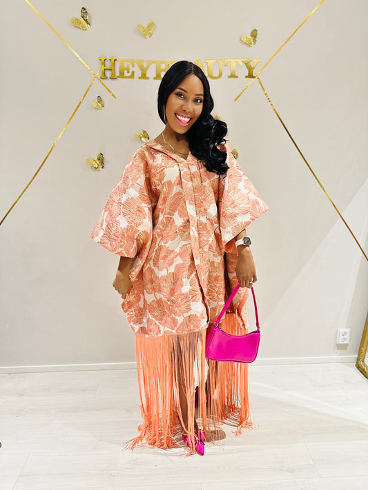 PRISCY BROCADE BOUBOU WITH FRINGE