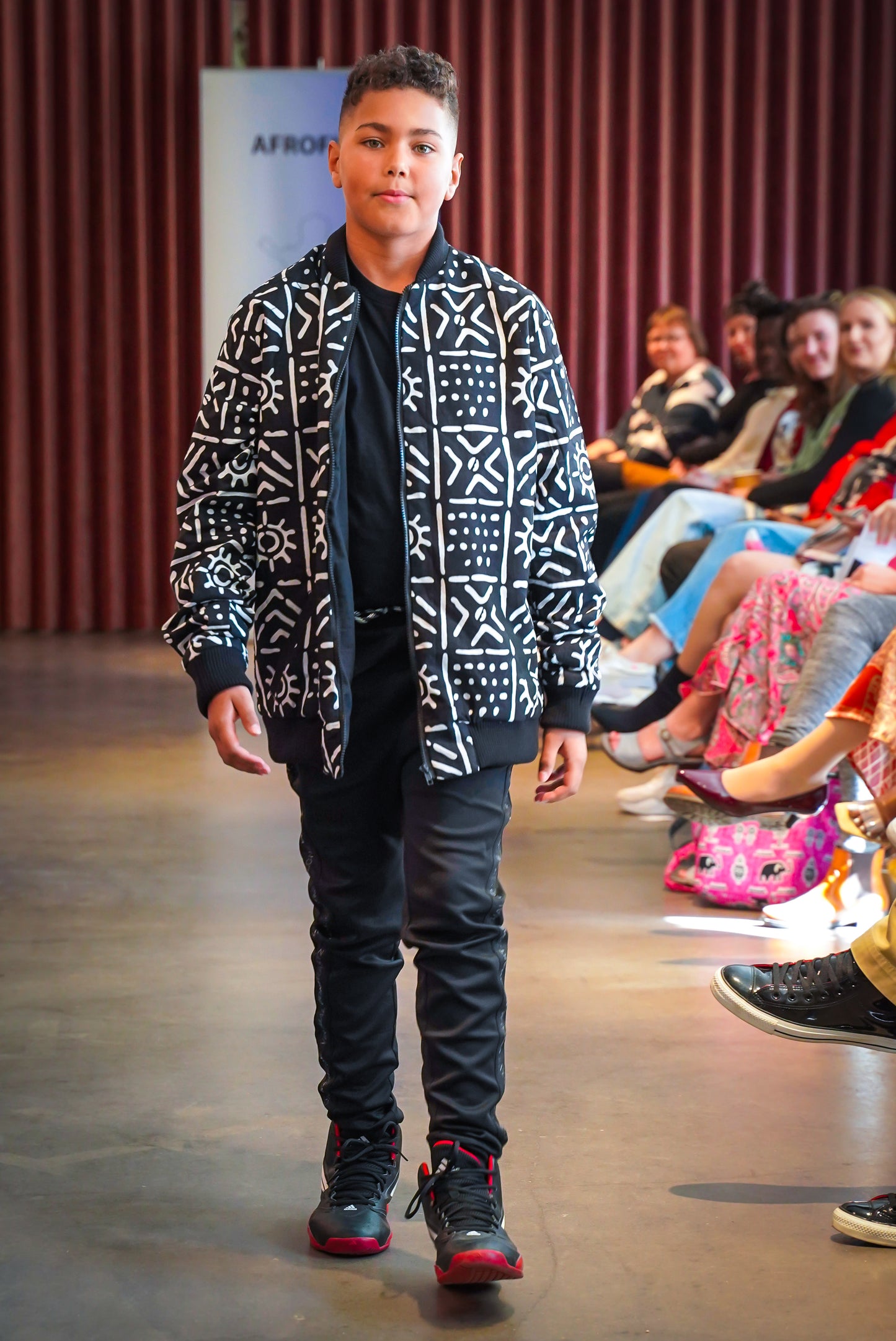 OWA TRIBAL PRINT BOMBER JACKET